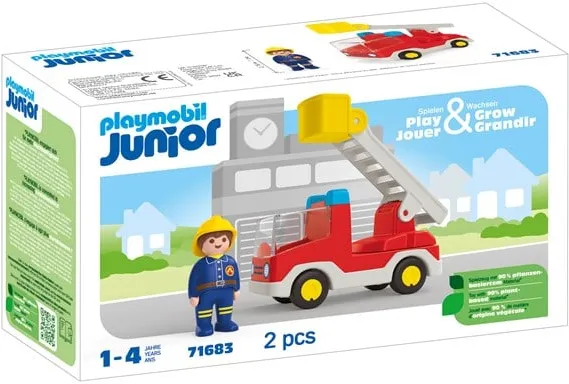 Playmobil 1.2.3 - Junior Feuerwehrauto mit Leiter