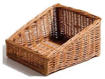 Brotkorb, rechteckig, handgefertigtes braunes Geflecht, 30x35x19 cm, Front 9 cm