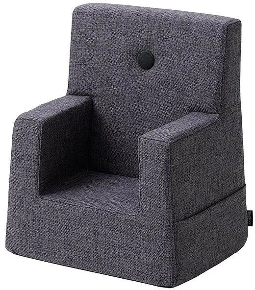 By KlipKlap KK Kinderstuhl Blau Grau mit grauen Knöpfen