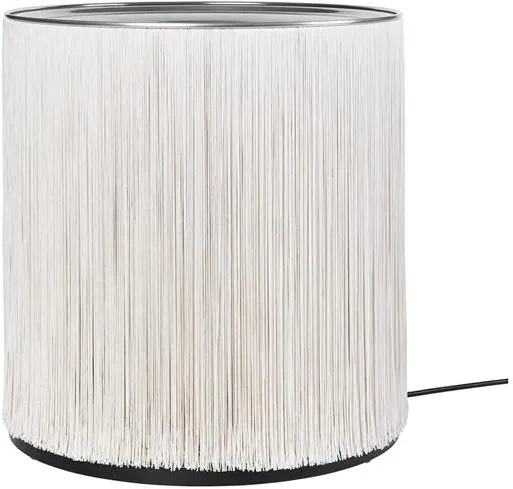 Gubi Model 597 Stehleuchte Poliertes Aluminium/Cremefarbene Fransen