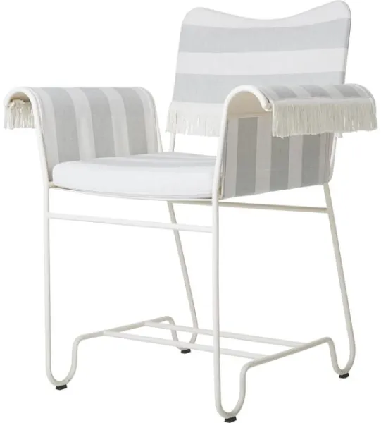 Gubi Tropique Esstischstuhl mit Fransen Weiß/Leslie Stripe 20
