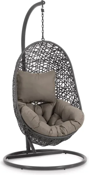 Florina, Outdoor-Hängesessel, grau, Rattan