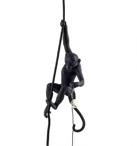 Seletti Monkey With Rope Deckenleuchte Schwarz Außen