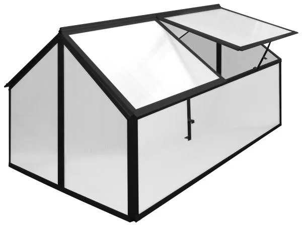 Mini-Gewächshaus schwarz 4 Öffnungen 120x80x67cm