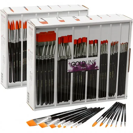 Gold Line Pinsel, rund + flach, B: 1-7 mm, 168 Stk./168 Pkg.