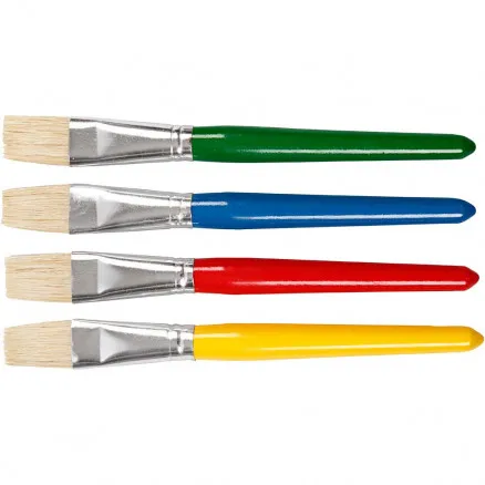 Kinderpinsel, flach, L: 19 cm, B: 20 mm, 4 Stk./1 Pkg.