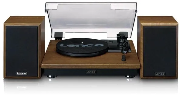 Lenco Turntable with BT and 2 external speakers - Plattenspieler Braun