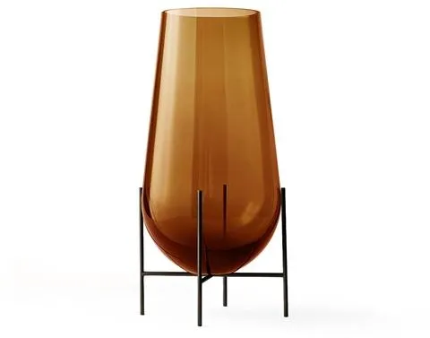 Audo Echasse Vase Klein Amber/ Bronzefarbenes Messing